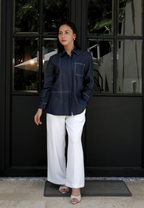Daphne Pocket Denim Shirt | Navy