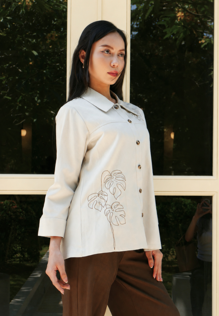 Nerissa Leaf Shirt | Cream