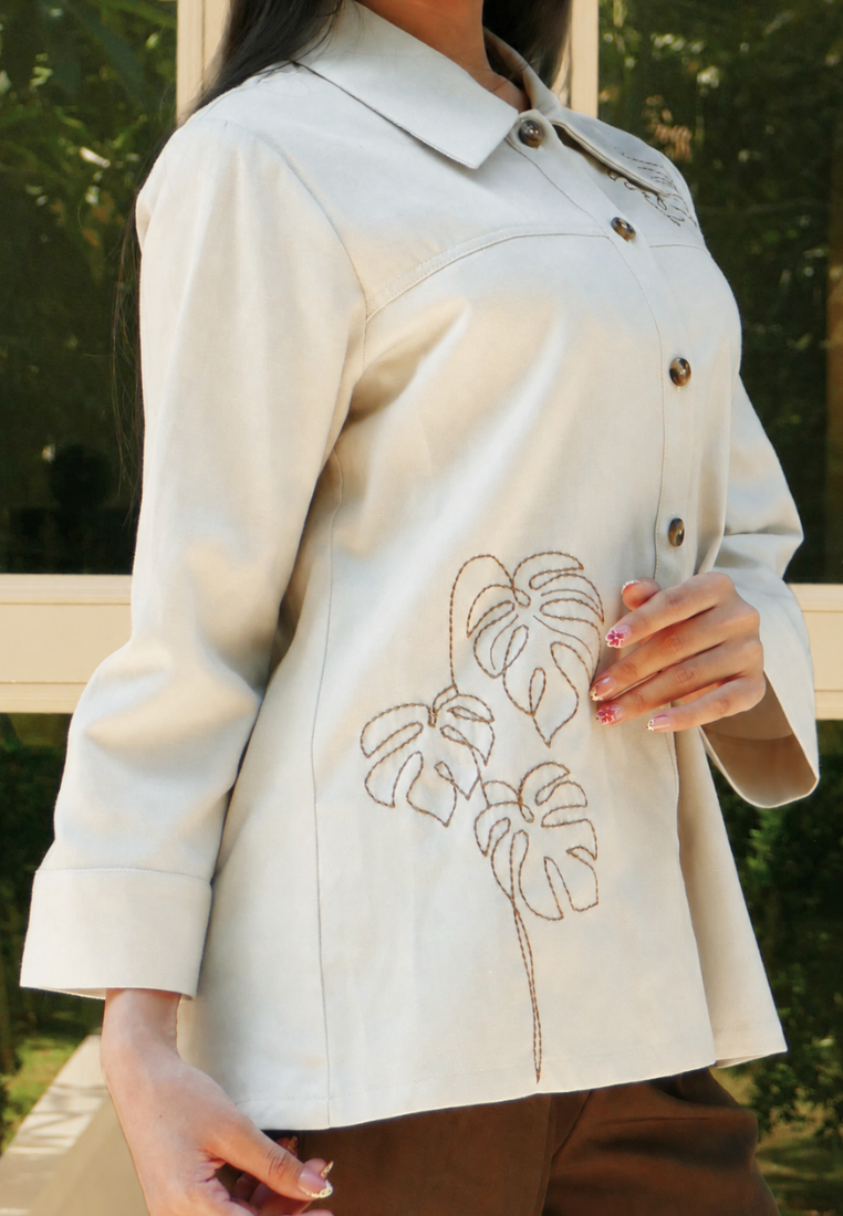 Nerissa Leaf Shirt | Cream