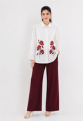 Ravella Monogram Bloom Blouse | White