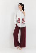 Ravella Monogram Bloom Blouse | White