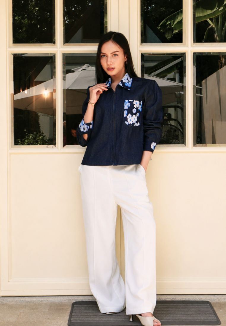 Lunessa Bloom Denim Jacket | Dark Denim