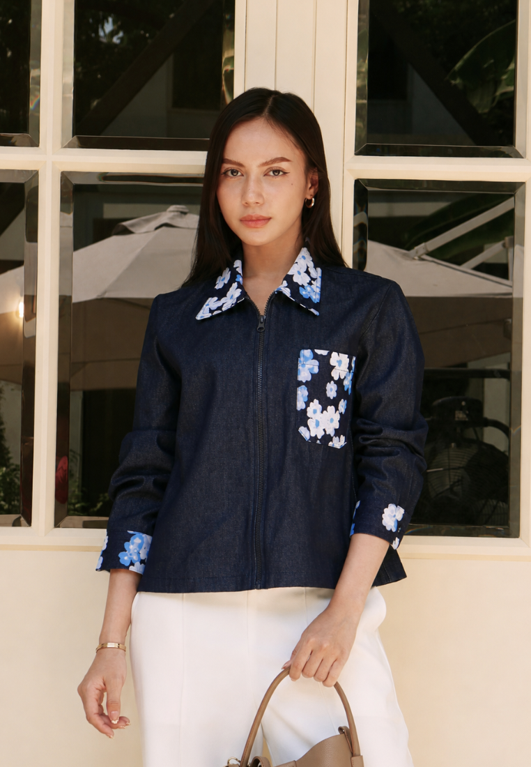Lunessa Bloom Denim Jacket | Dark Denim