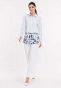 Maelis Stripe Shirt With Floral | White Arlette By Brilliant Girl