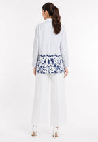 Maelis Stripe Shirt With Floral | White Arlette By Brilliant Girl