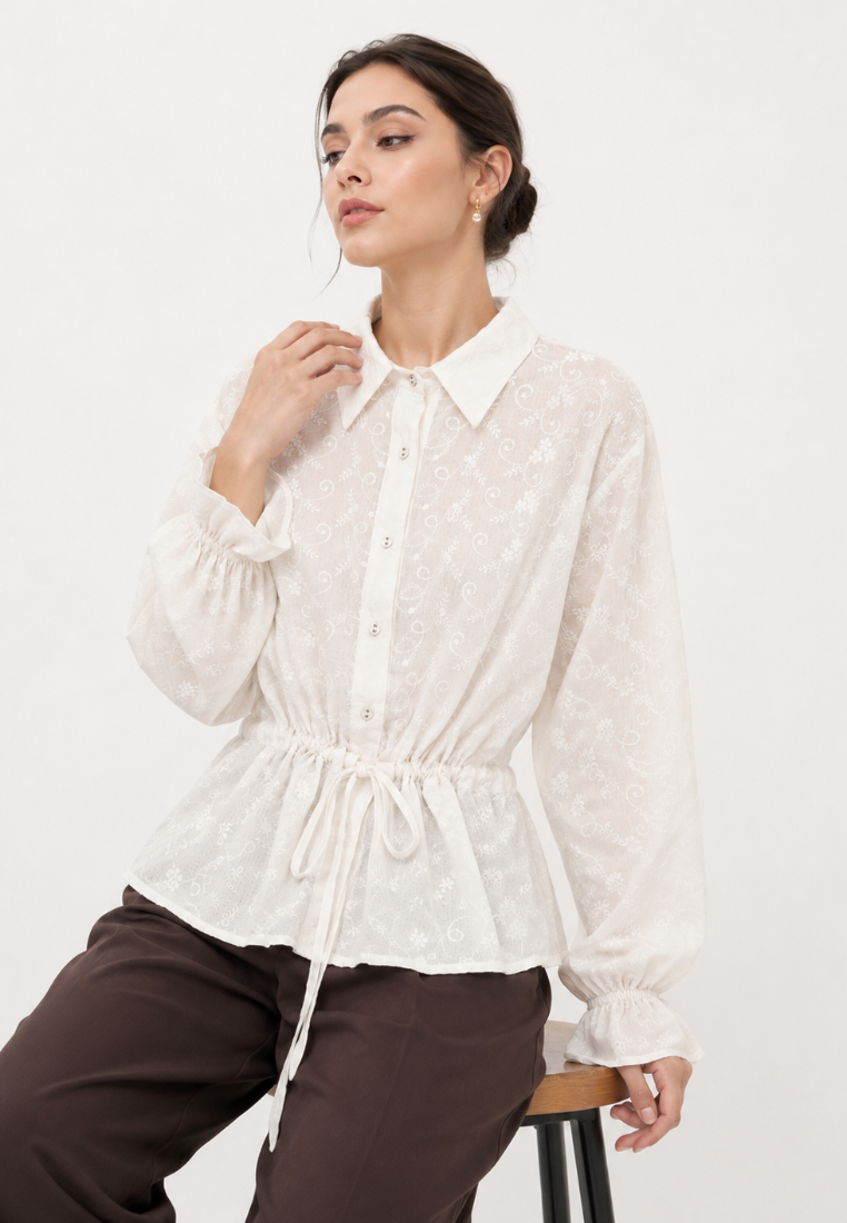 Alessia Embroiderry Blouse | White