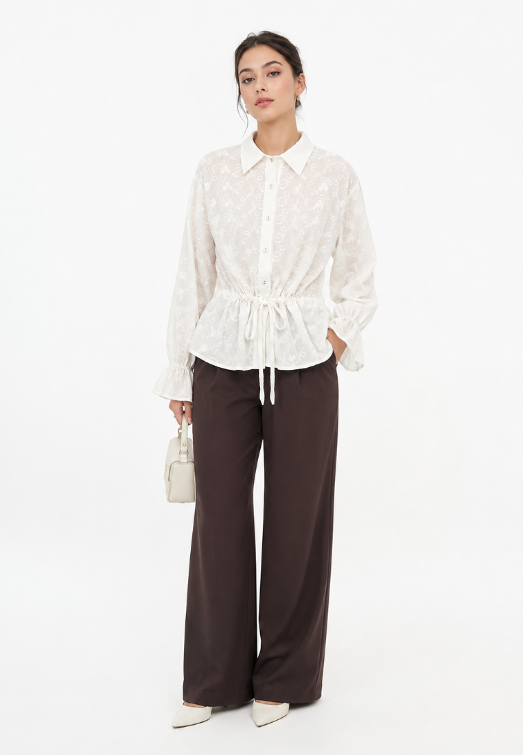 Alessia Embroiderry Blouse | White