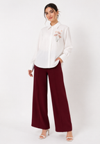 Gabriella Shirt With Floral Embroiderry | White