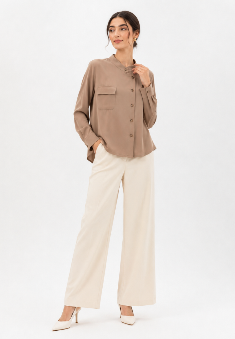 Luma Blouse With Long Sleevee | Brown