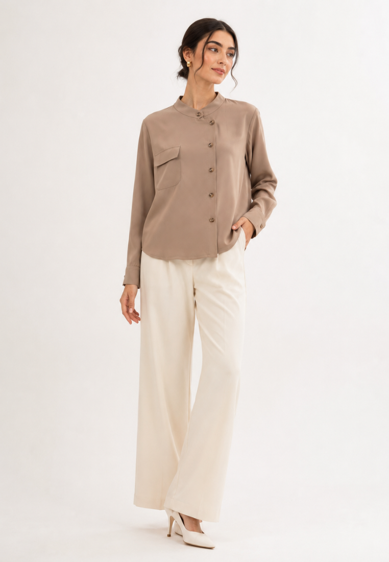Luma Blouse With Long Sleevee | Brown