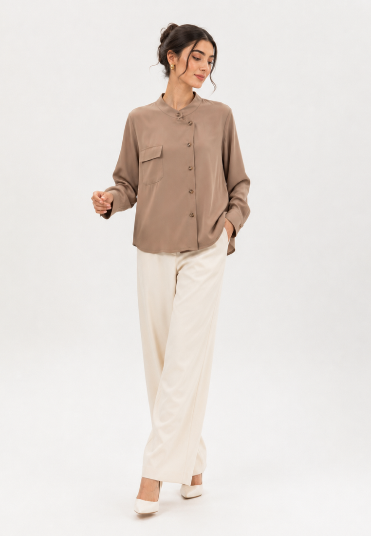 Luma Blouse With Long Sleevee | Brown