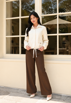 Leona Blouse with Drawstring Detail | Cream