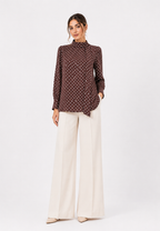 Colette Tie Polka Blouse | Brown