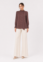 Colette Tie Polka Blouse | Brown