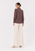 Colette Tie Polka Blouse | Brown