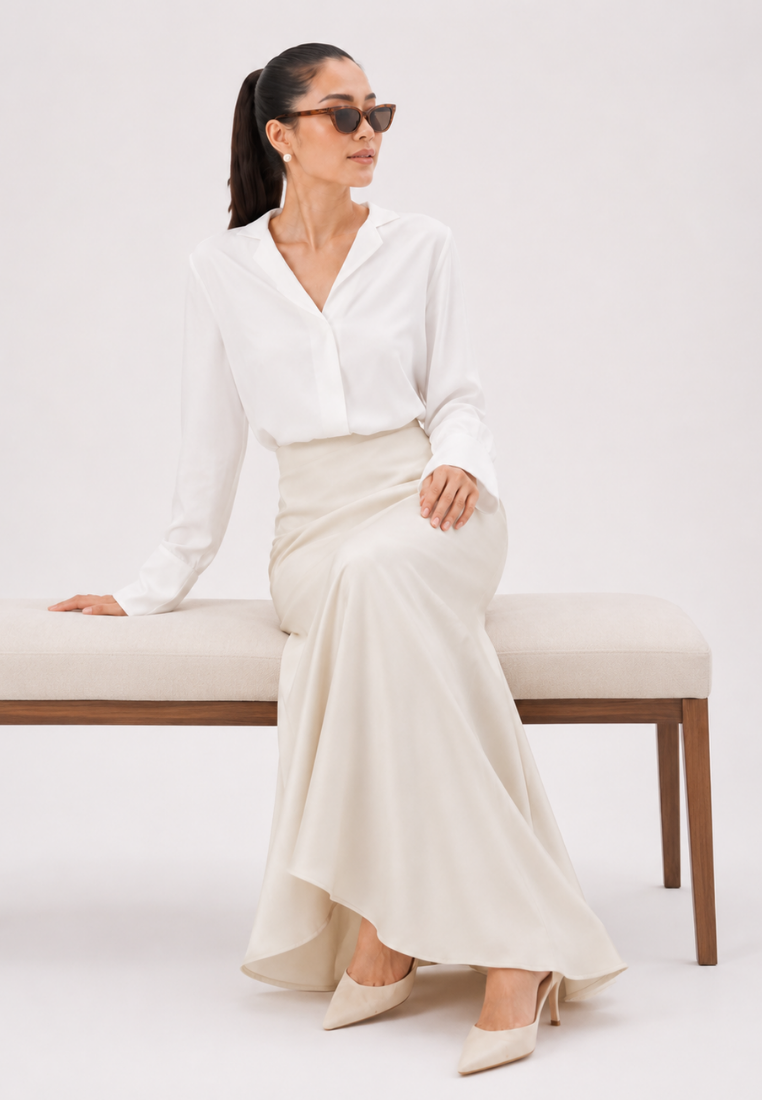 Amora Long Skirt | Cream