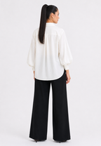 Leonie Embroidery Blouse With Puff Sleeve | White