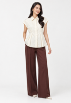Noella Pleats Blouse | Cream