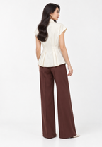 Noella Pleats Blouse | Cream