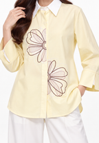 Alina Embroiderry Shirt | Butter Yellow