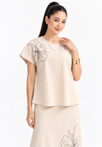 Aureta Embroidery Blouse | Cream