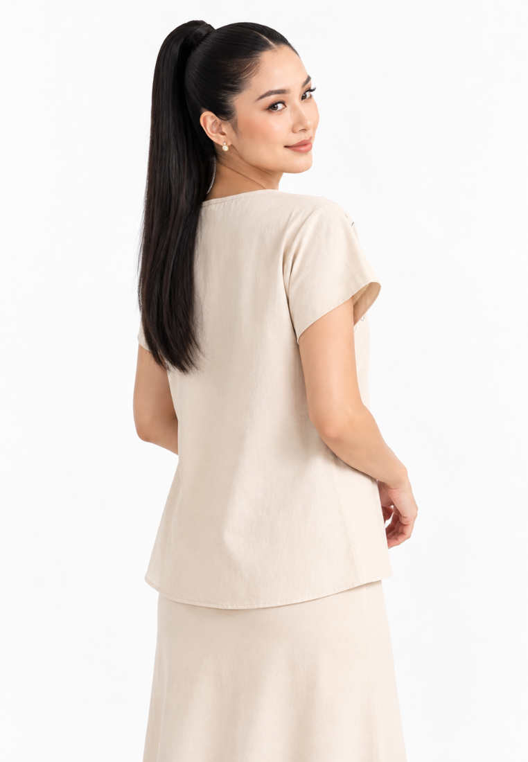Aureta Embroidery Blouse | Cream