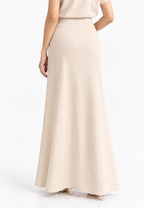 Aureta Embroidery Long Skirt | Cream