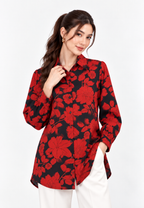 Rosalyn Long Shirt | Red | Arlette By Brilliant Girl