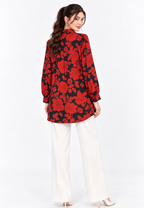 Rosalyn Long Shirt | Red | Arlette By Brilliant Girl
