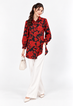 Rosalyn Long Shirt | Red | Arlette By Brilliant Girl