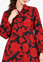 Rosalyn Long Shirt | Red | Arlette By Brilliant Girl