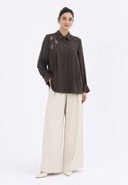 Lareina Sequin Blouse | Brown