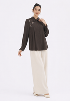 Lareina Sequin Blouse | Brown