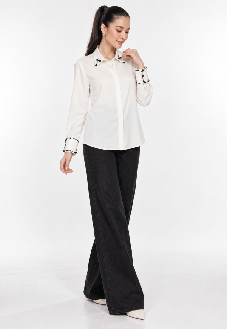 Valerie Embellished Shirt | White