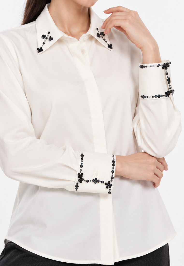 Valerie Embellished Shirt | White