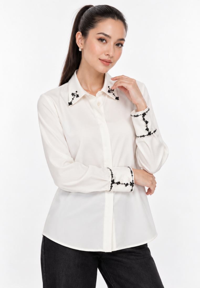 Valerie Embellished Shirt | White