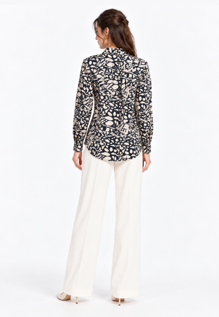 Arvella Animal Print Blouse | Cream
