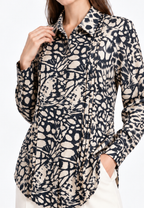 Arvella Animal Print Blouse | Cream