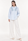 Florielle Embroidery Shirt | Blue