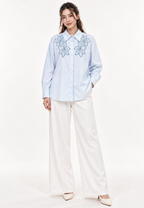 Florielle Embroidery Shirt | Blue