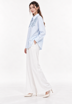 Florielle Embroidery Shirt | Blue
