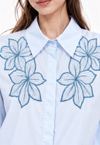 Florielle Embroidery Shirt | Blue