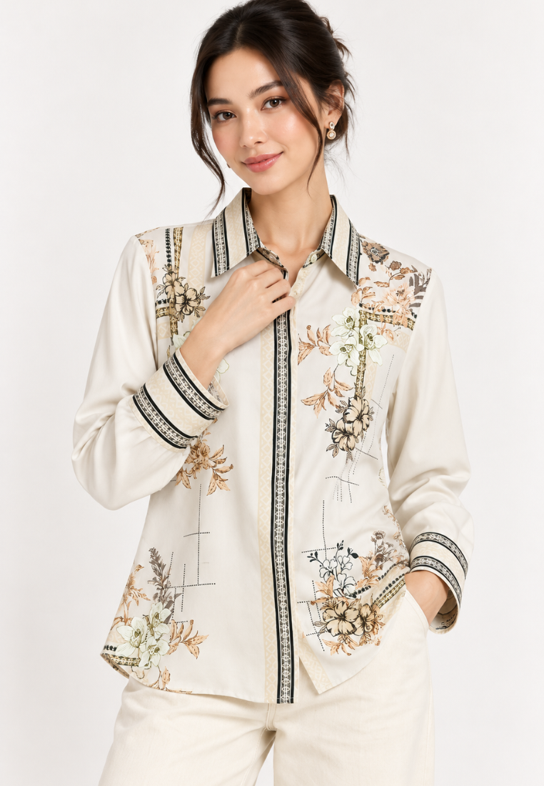 Kirana Floral Shirt | Cream