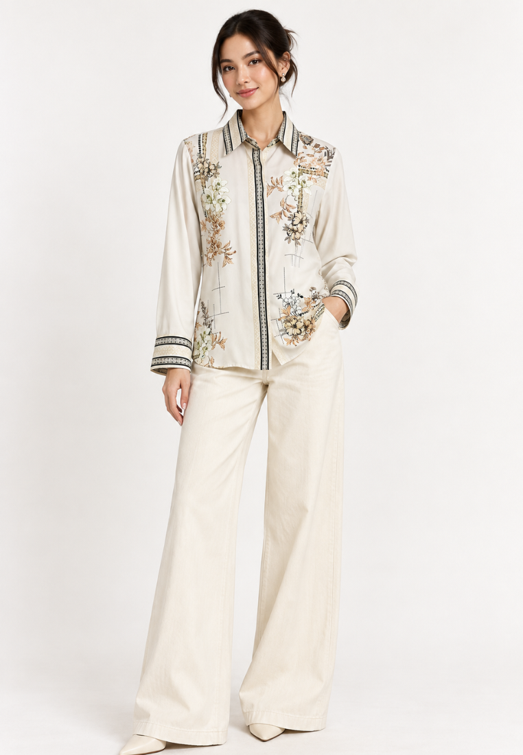 Kirana Floral Shirt | Cream