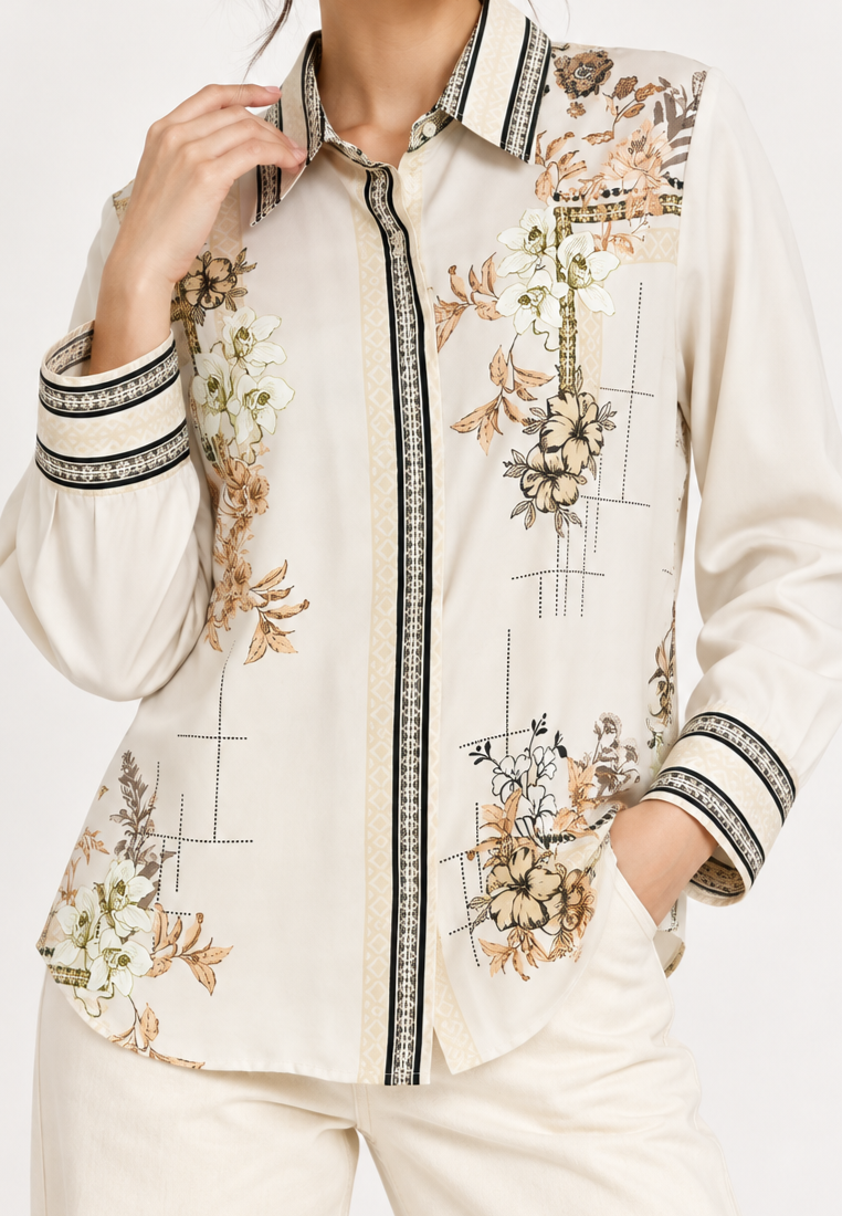 Kirana Floral Shirt | Cream