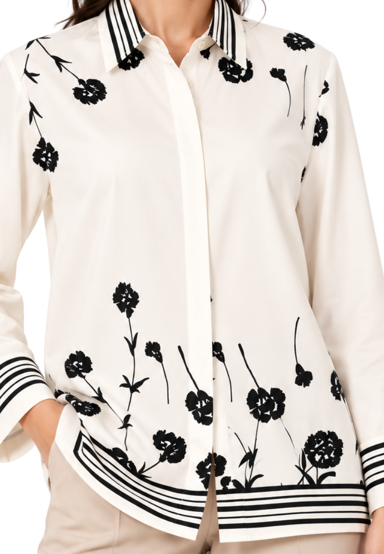 Nayara Floral Shirt | Ivory