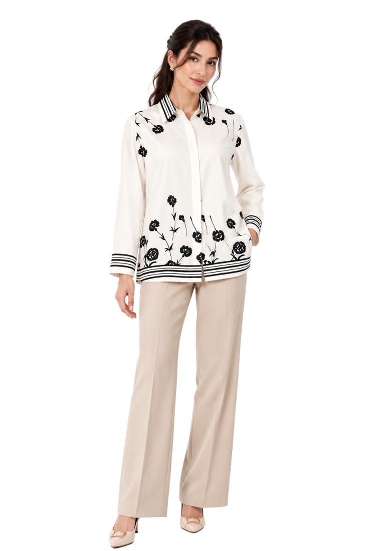 Nayara Floral Shirt | Ivory