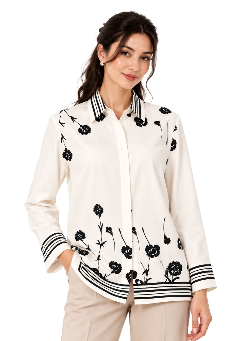 Nayara Floral Shirt | Ivory