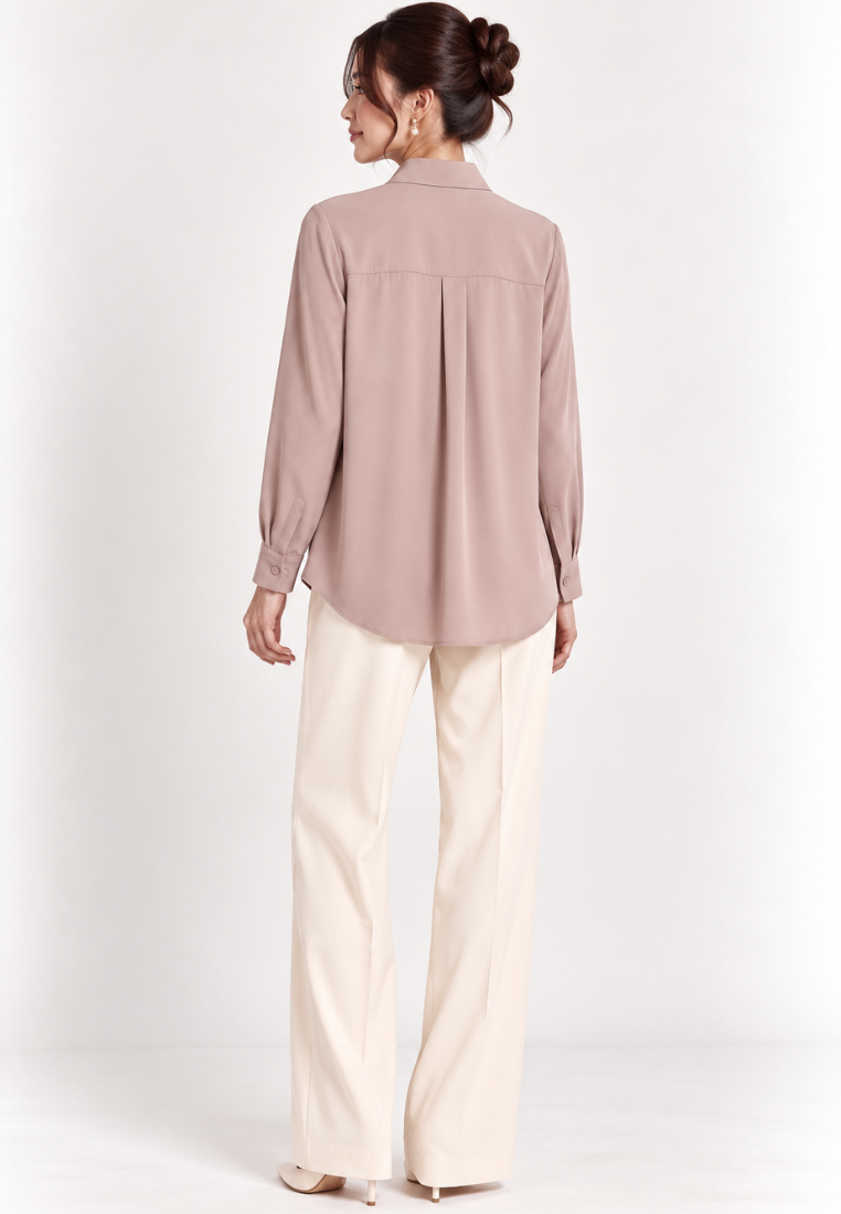 Sekar Embroidery Shirt | Soft Brown | Arlette By Brilliant Girl