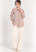 Sekar Embroidery Shirt | Soft Brown | Arlette By Brilliant Girl